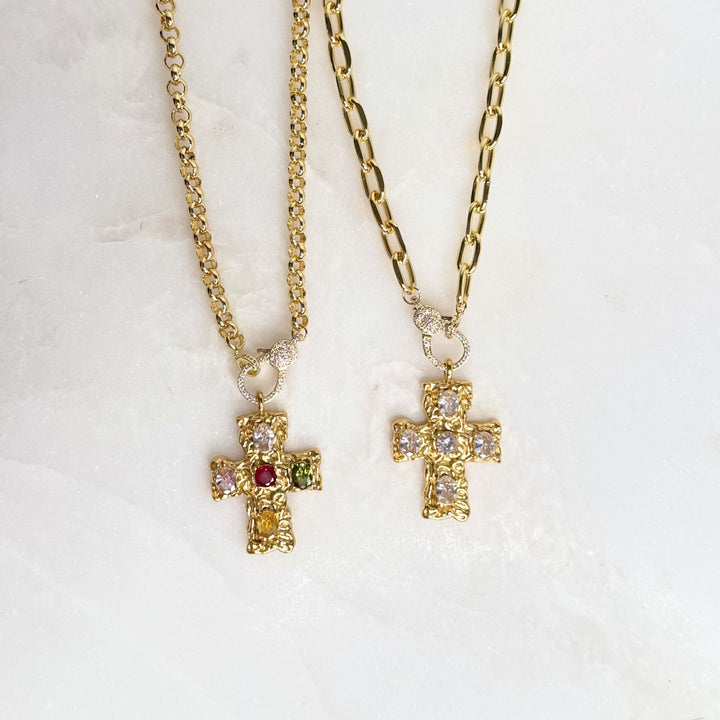 Barroque Cross Pendant Necklace