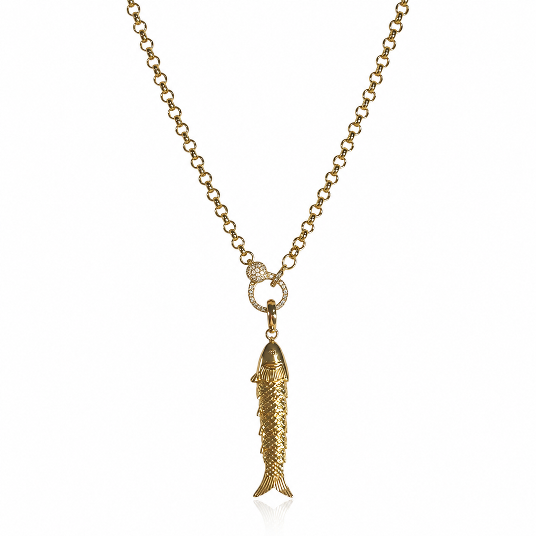 Twirling Fish Pendant Necklace