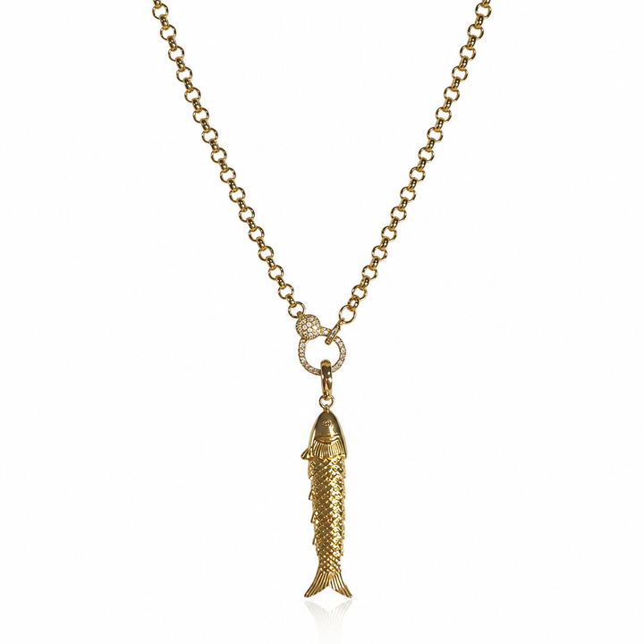 Twirling Fish Pendant Necklace