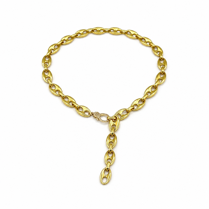 Mannaz Mariner Statement Gold Necklace