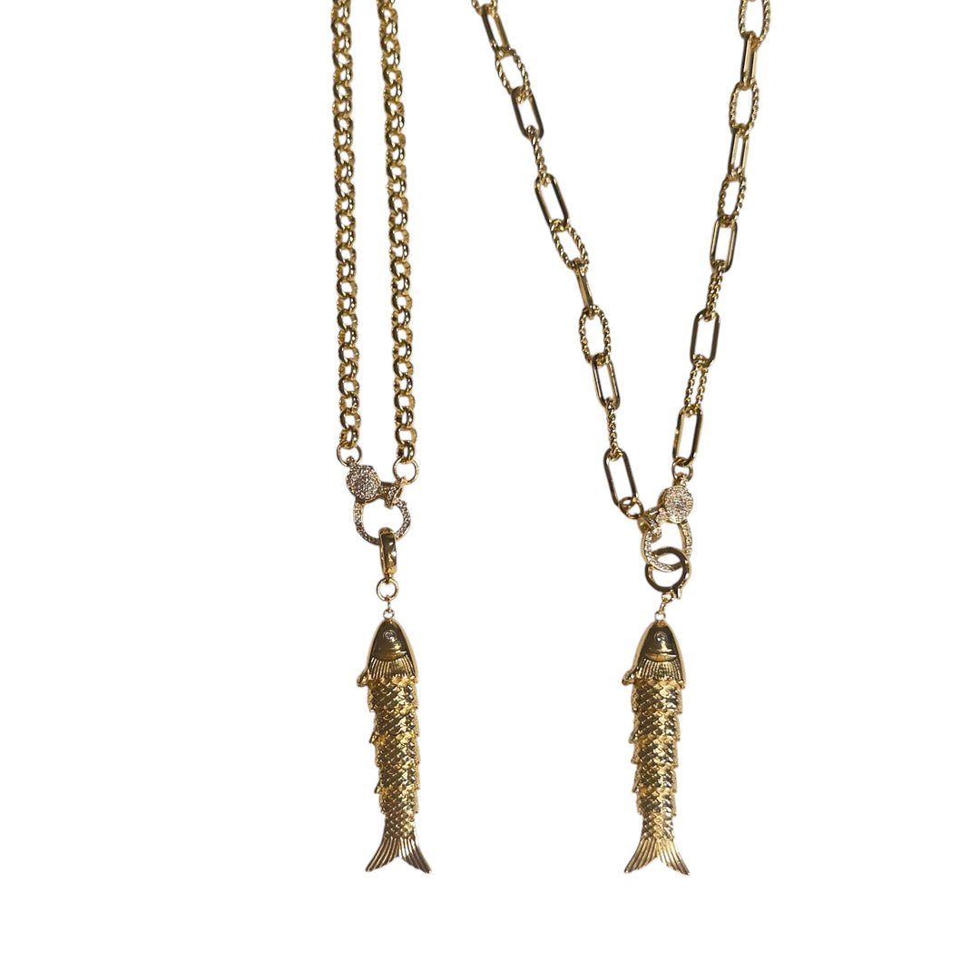 Twirling Fish Pendant Necklace