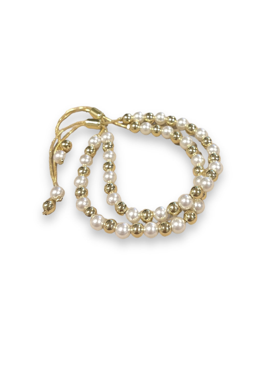  Default Title Bracelets Mannaz Designs Carla Gold and Pearls Adjustable Bracelet 