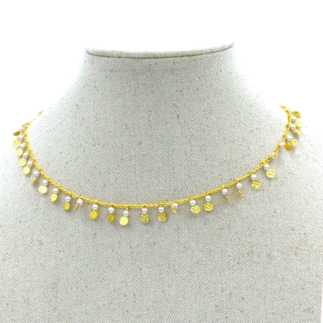 Spring 2022 20 inches Necklace Mannaz Designs Carly Dainty Pearl Necklace - Gold Spring 2022 20 inches Necklace Mannaz Designs Carly Dainty Pearl Necklace - Gold 