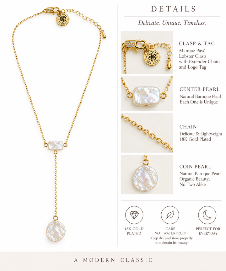 The Baroque Pearl Lariat Necklace