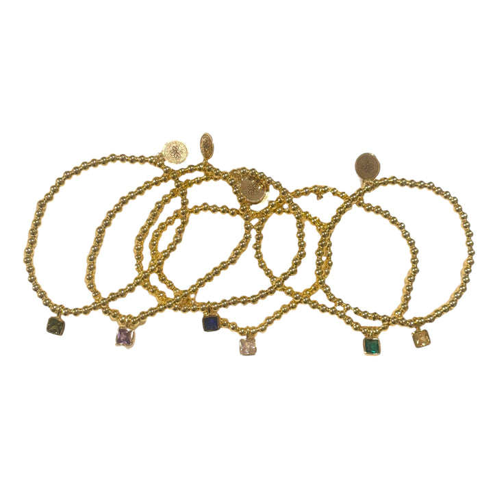 Gem Drop Gold Bead Bracelet