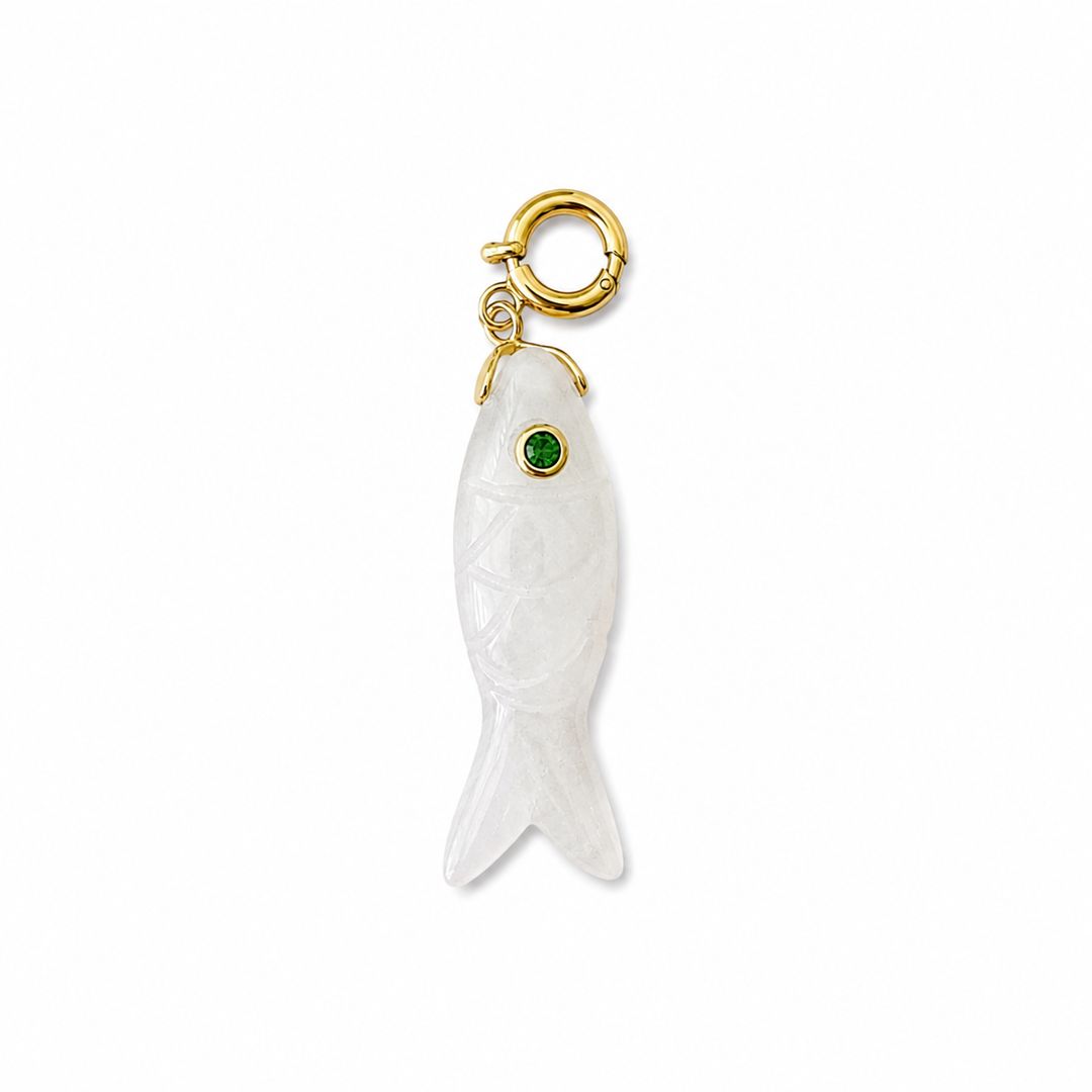Gemstone Fish Clip-On Pendant