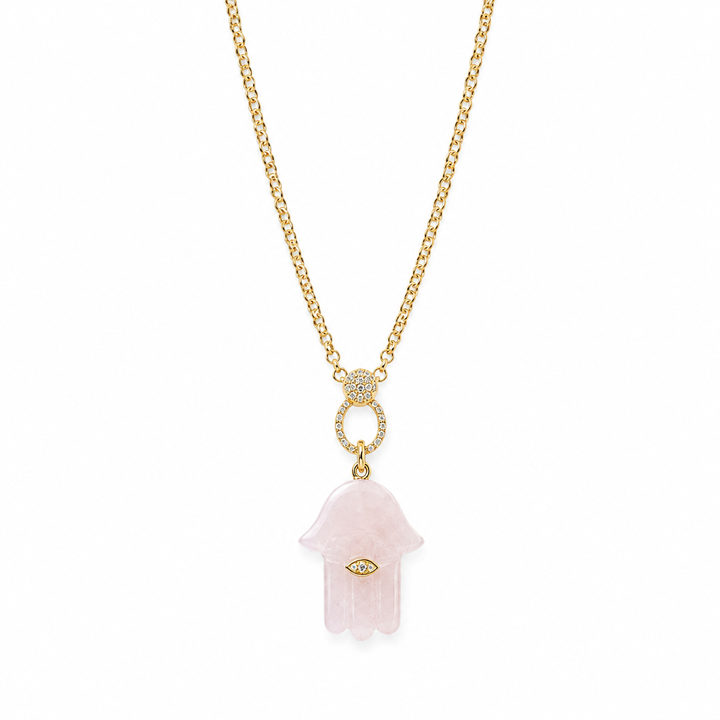 Gemstone Hamsa Necklace