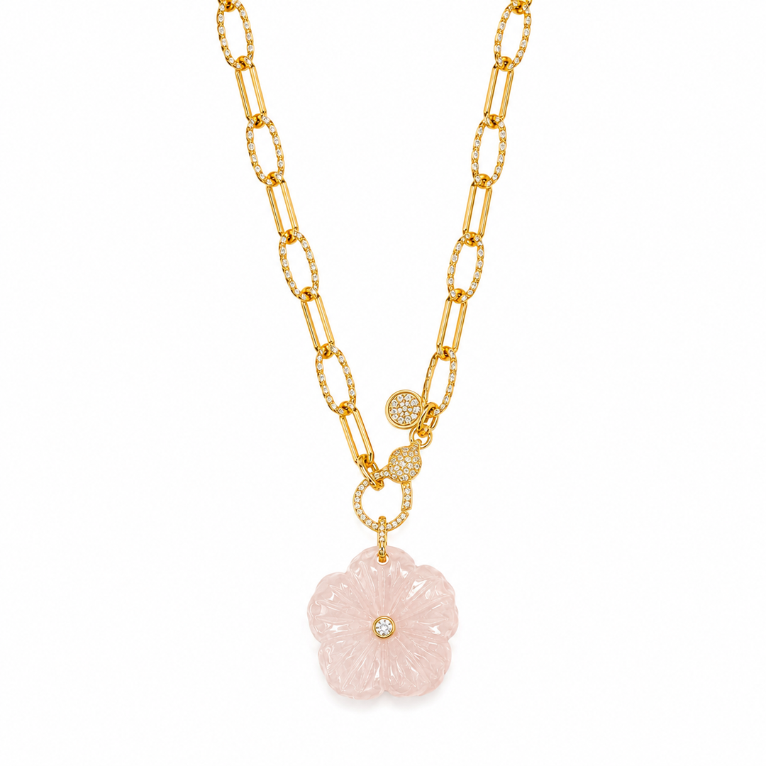Flower Gemstone Necklace