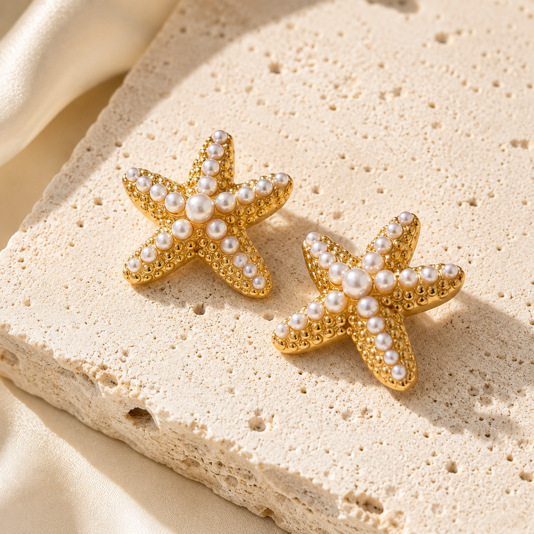 Pearl Starfish Earrings