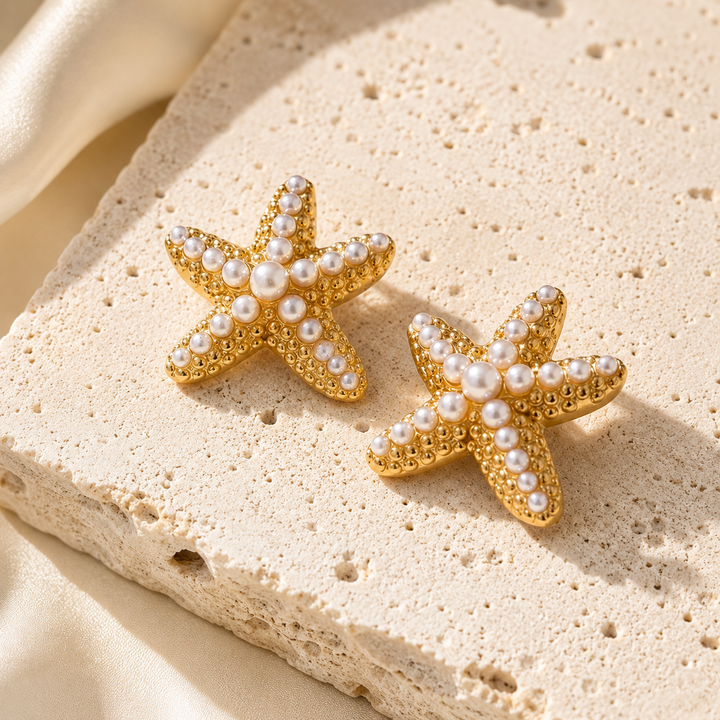 Pearl Starfish Earrings