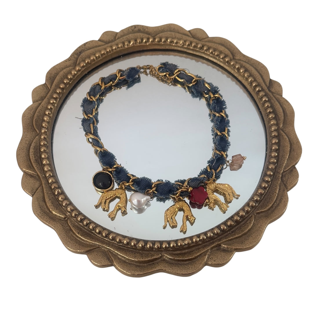The Felline Denim Charm Necklace