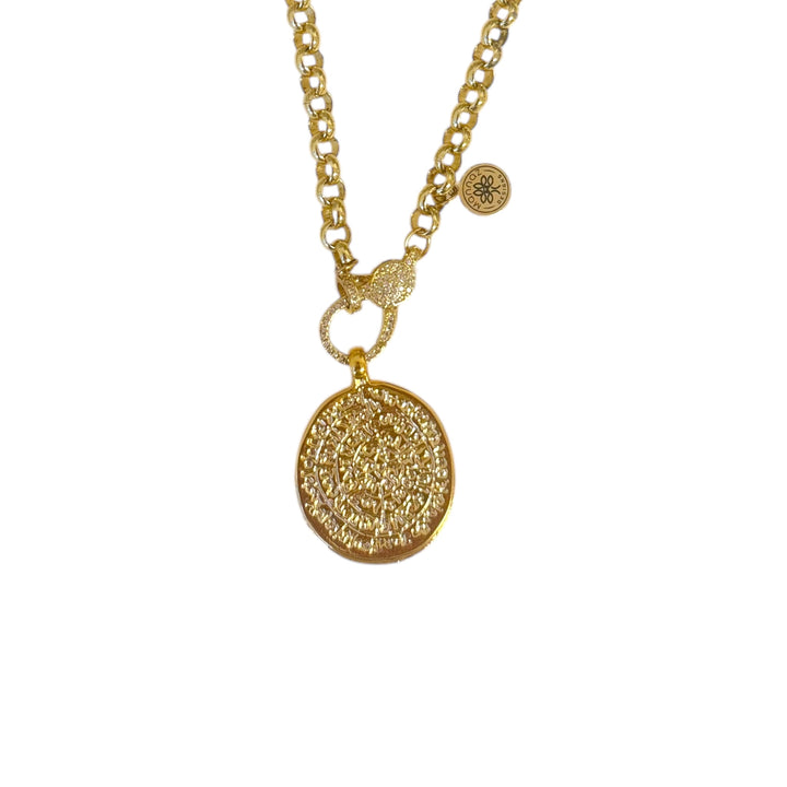 Ancient Calendar Gold Necklace