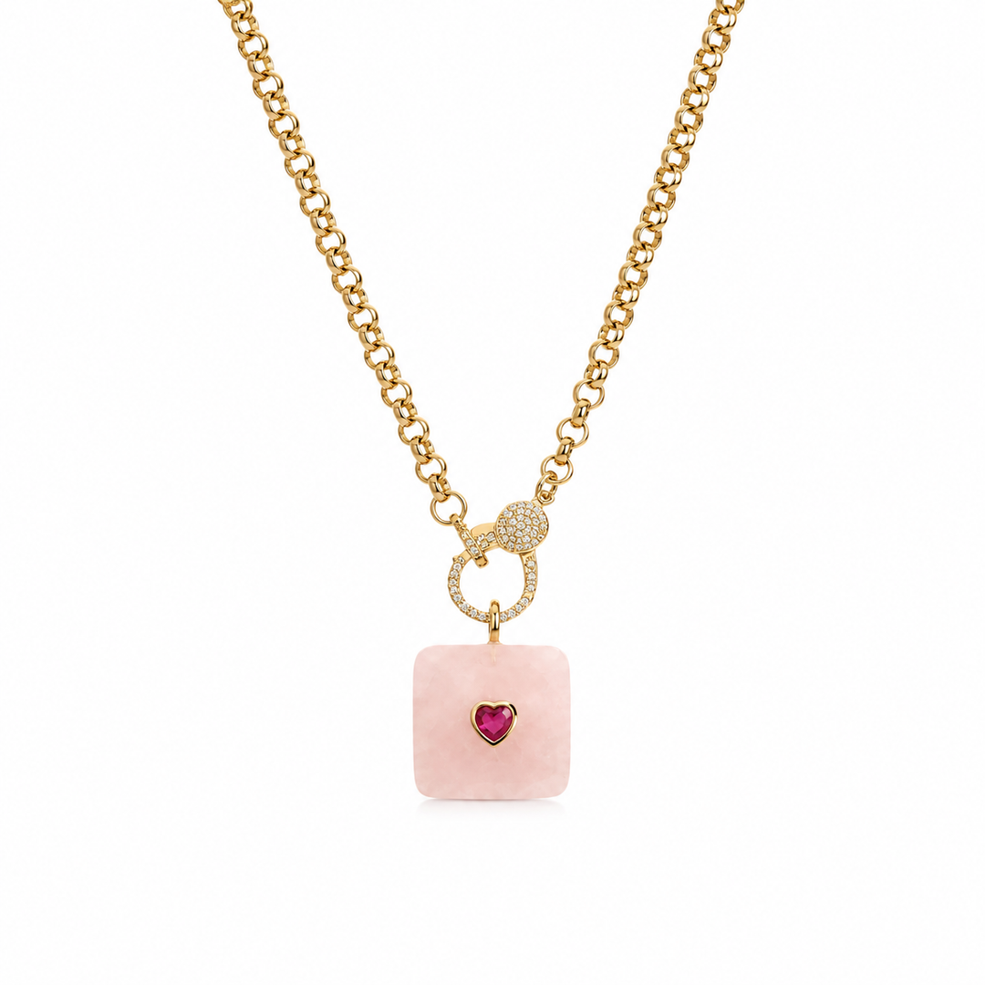 Square Gemstone Necklace
