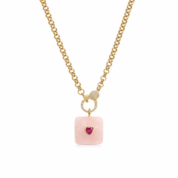 Square Gemstone Necklace