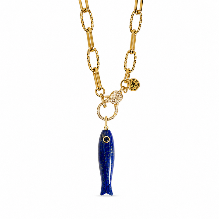 Gemstone Fish Necklace | Natural Stone Pendant