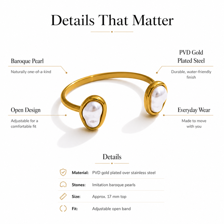 The Aura Bangle – Baroque Pearl Statement Cuff
