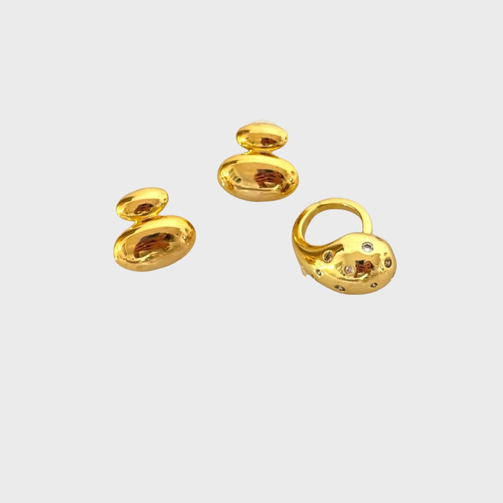 Spring 2024, Valentines Default Title  Mannaz Designs Drop Gold Ring 