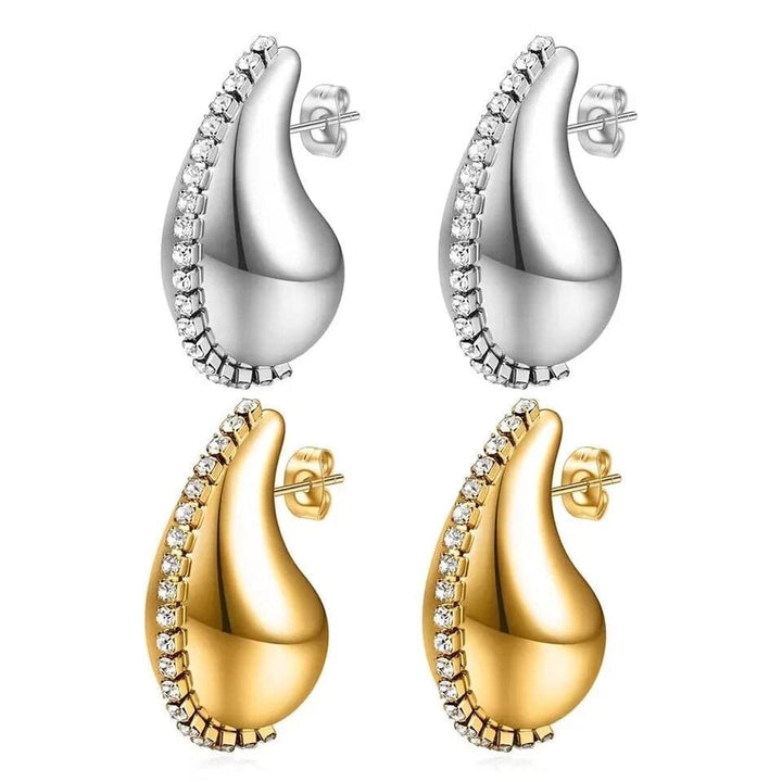  Default Title  Mannaz Designs Drop Silver and Baguette Earrings 
