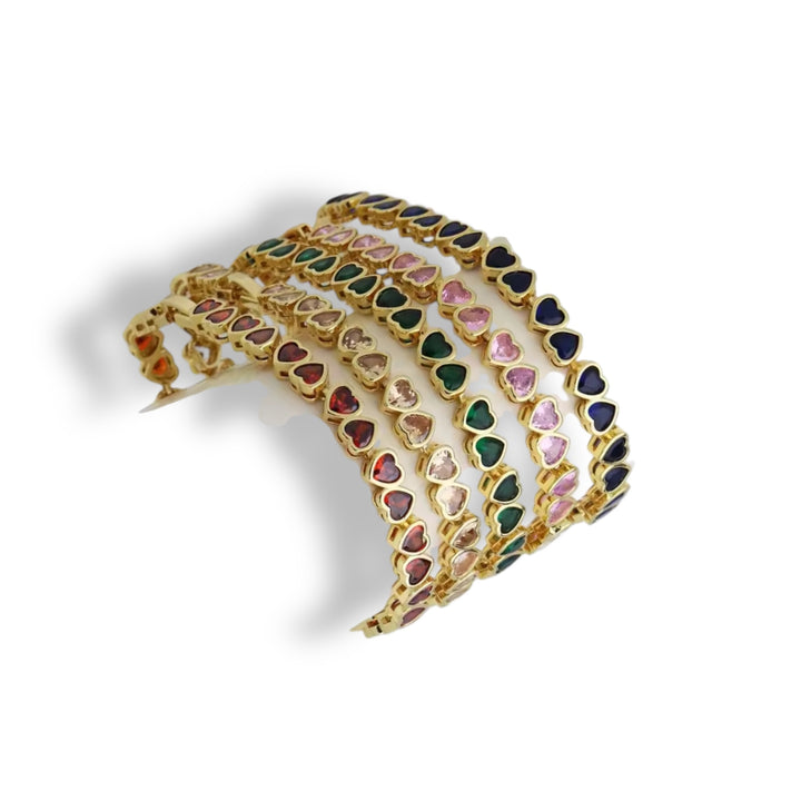 Love Heart Zirconia Tennis Bracelet