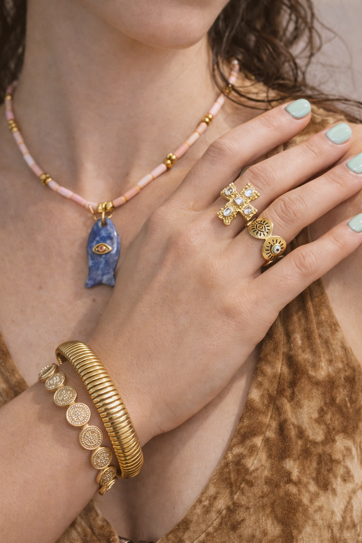 Mannaz Fish Pendant Necklace