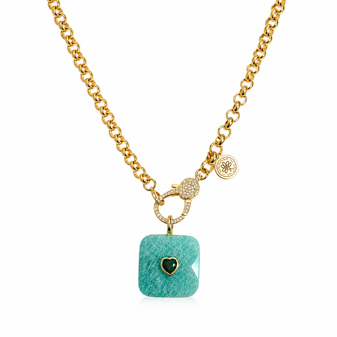 Square Gemstone Necklace