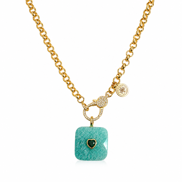 Square Gemstone Necklace