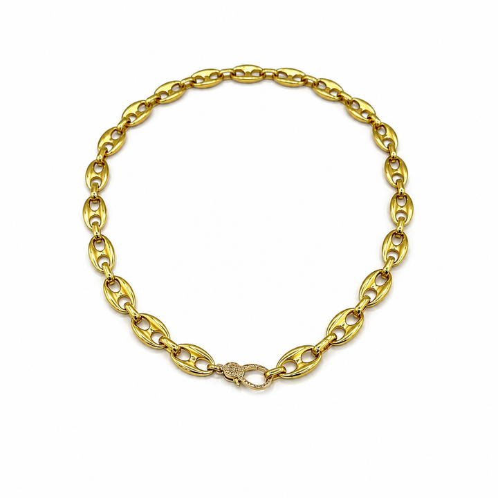Mannaz Mariner Statement Gold Necklace