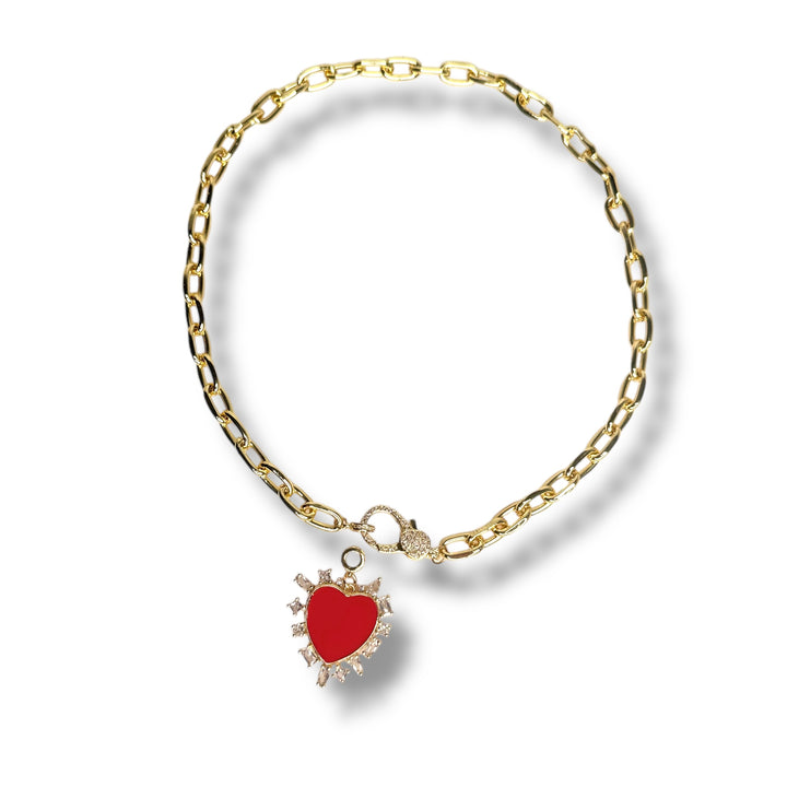 Love  Heart Red Pendant Necklace