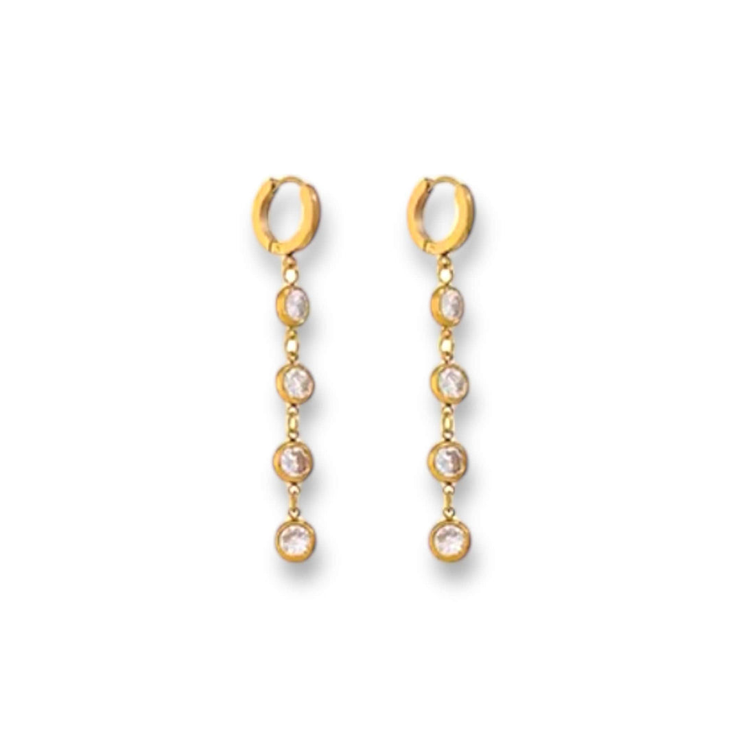 holidays 24 Default Title Earrings Mannaz Designs Elena Gold Zirconia Drop Earrings 