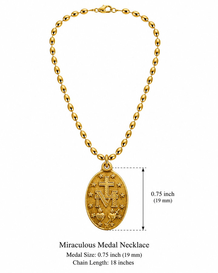 Miraculous Medal Necklace, Blessed at Basílica de la Milagrosa, Madrid