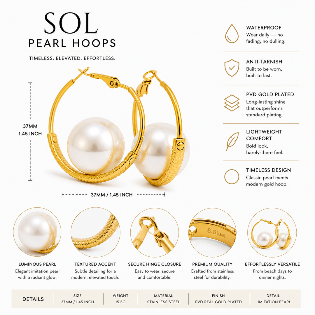 Sol Pearl Hoops