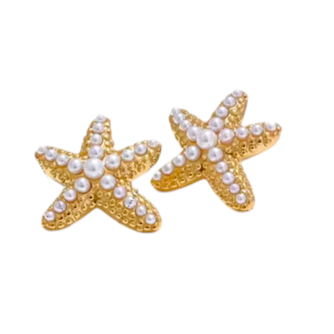 Pearl Starfish Earrings