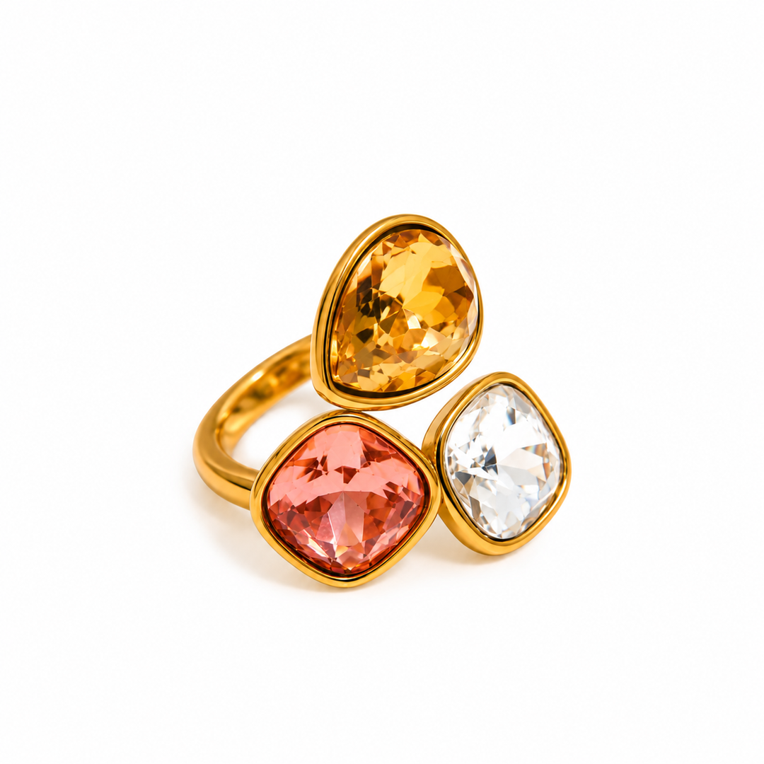 Crystal Trio Statement Ring