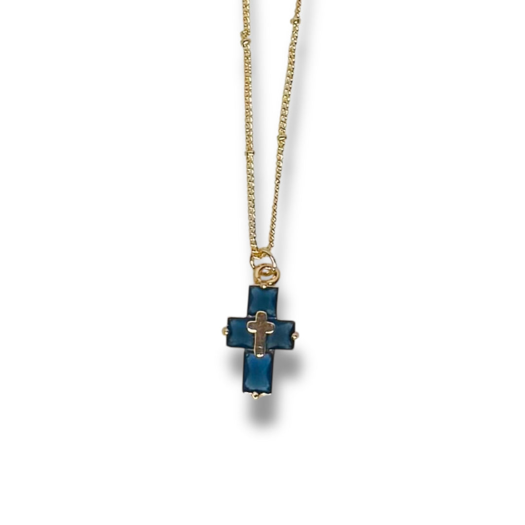Dainty Crystal Cross Necklace