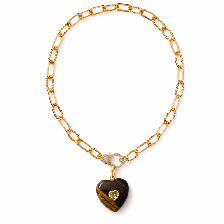 Tiger Eye Heart Necklace
