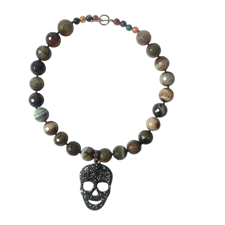 Fall, Necklace, Star Default Title Necklaces Mannaz Designs Gasparilla Skull Necklace in  Madagascar Beads 