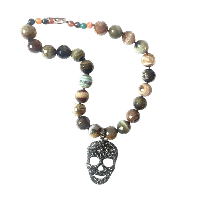 Fall, Necklace, Star Default Title Necklaces Mannaz Designs Gasparilla Skull Necklace in  Madagascar Beads 