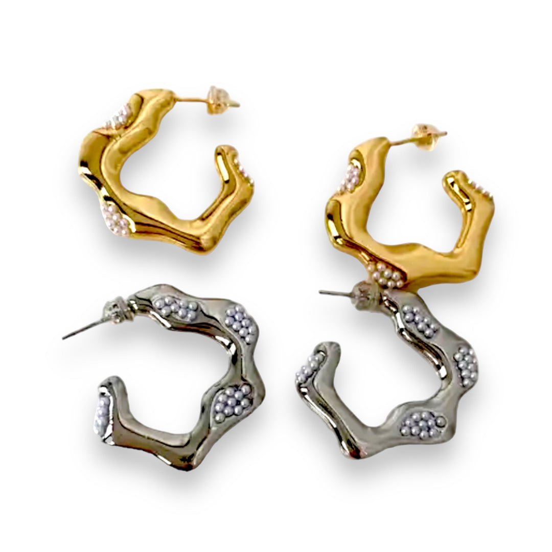 summer 2023 Silver Earrings Mannaz Designs Gigi Gold and Silver Hoop Earrings 