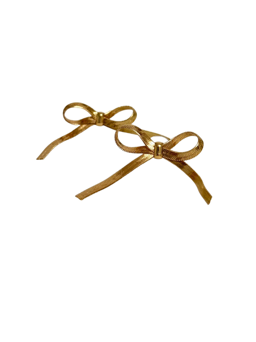 Spring 2024 Default Title Earrings Mannaz Designs Gold Bow Short Earrings 