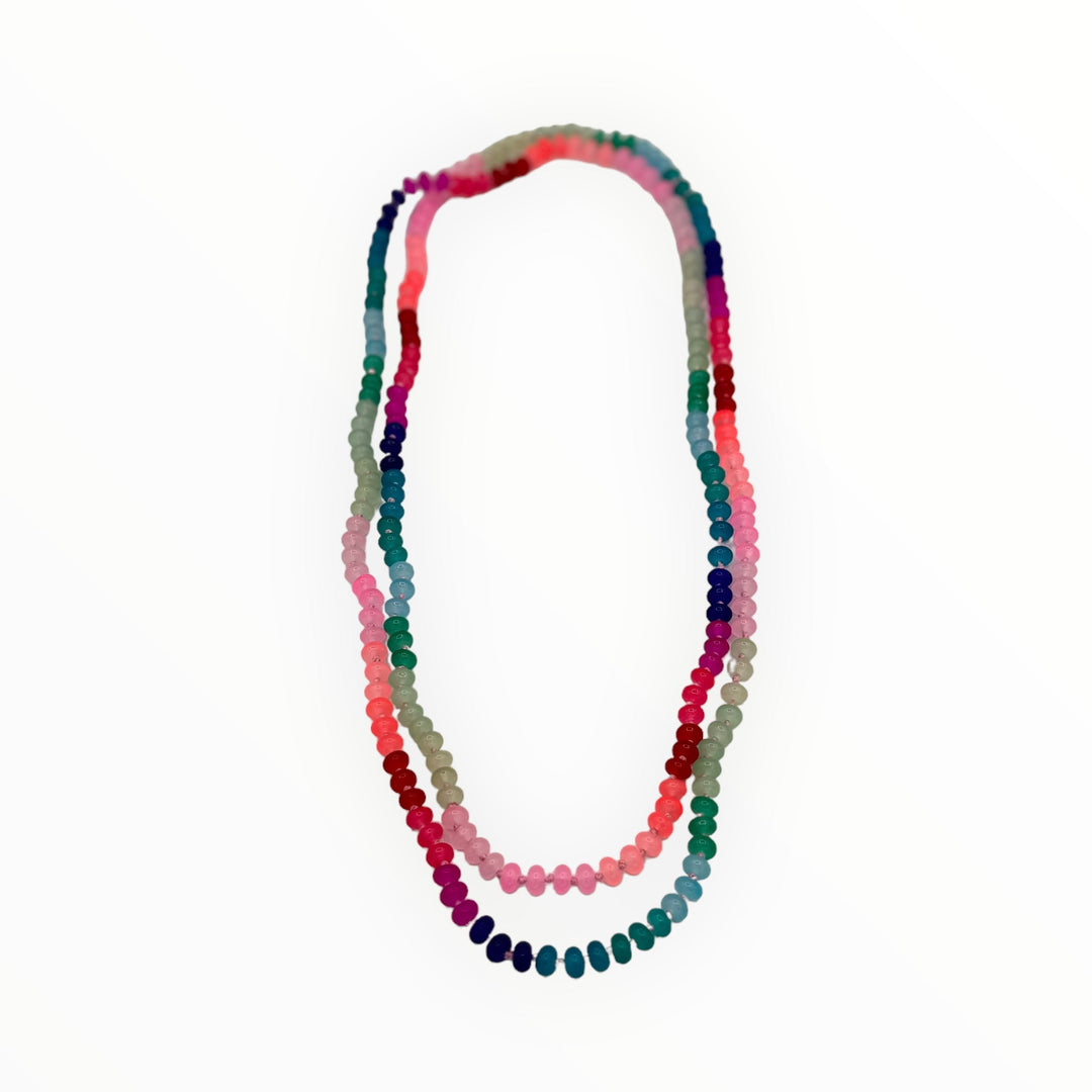 Summer 2024 Default Title Necklaces Mannaz Designs Good Vibes Rainbow Jade Hand knotted necklace 