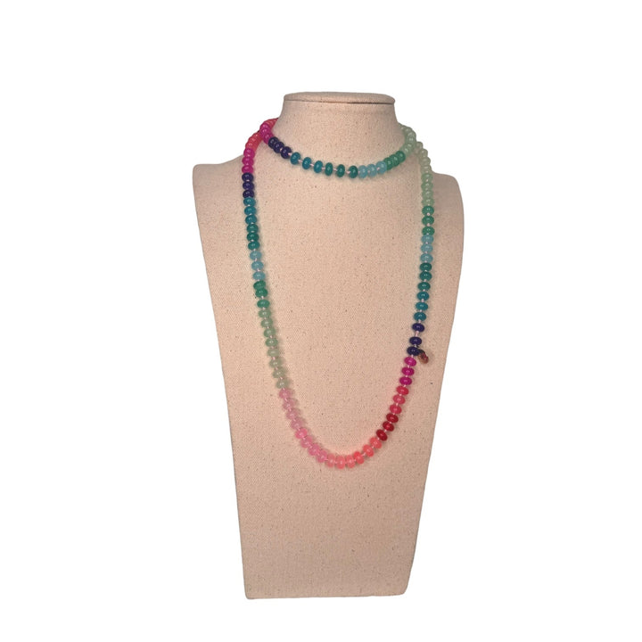 Summer 2024 Default Title Necklaces Mannaz Designs Good Vibes Rainbow Jade Hand knotted necklace 