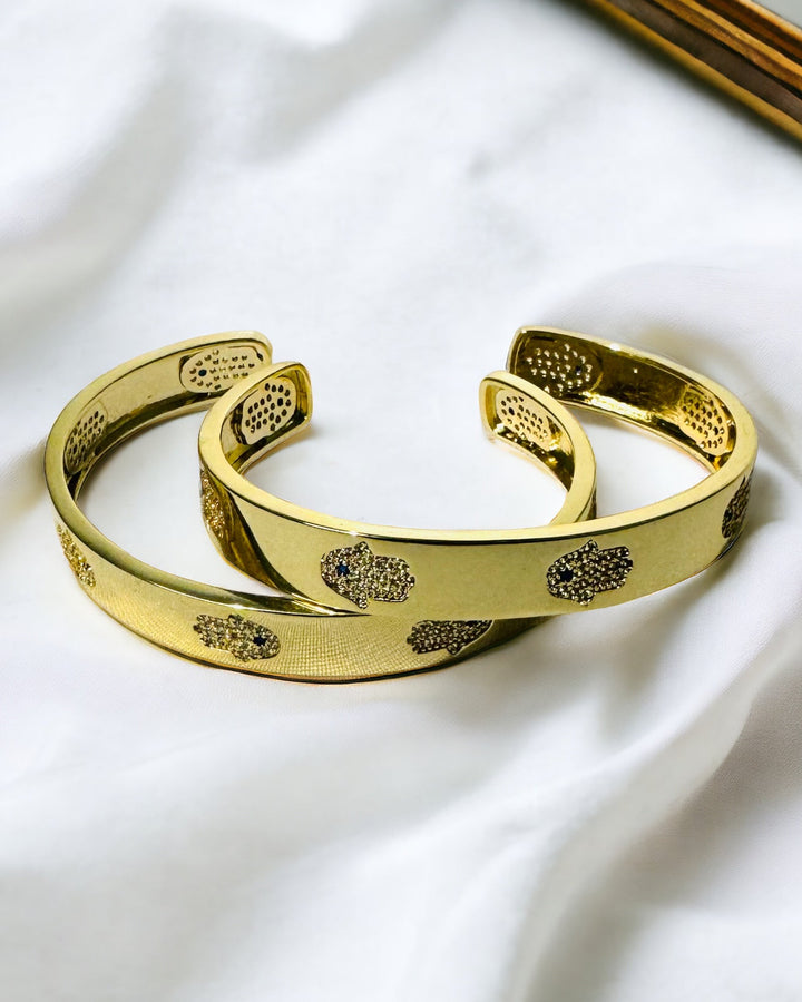 Evil Eye Default Title Bracelets Mannaz Designs Hamsa Gold  Bangle 