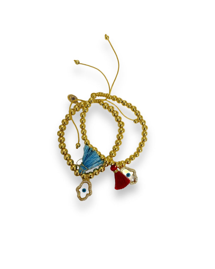  Default Title  Mannaz Designs Hamsa Golden Beads Bracelets 