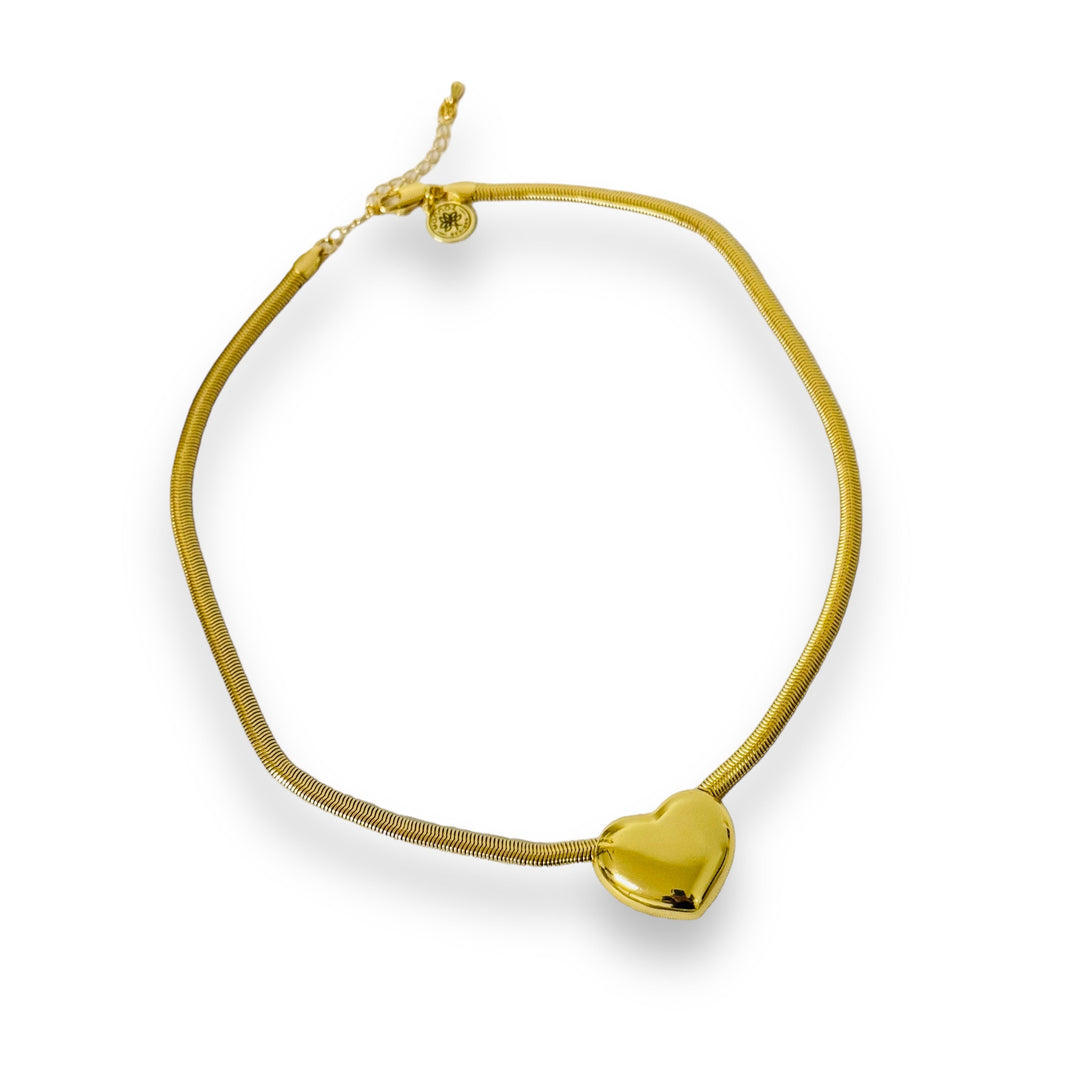 Spring 2024, Valentines Default Title Necklace Mannaz Designs Heart Gold Minimalist Necklace 