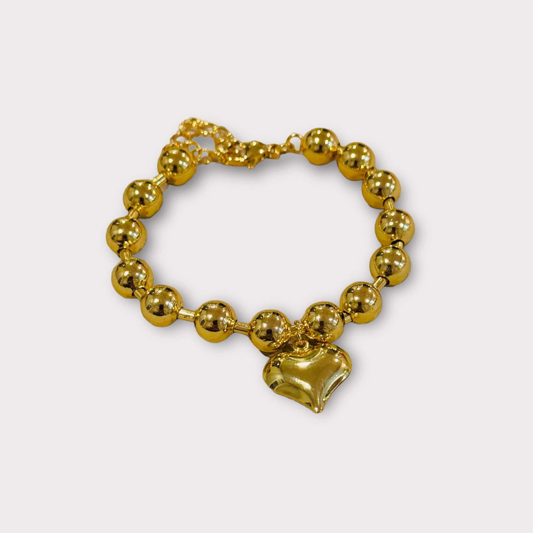 Spring 2024, Valentines Default Title Bracelets Mannaz Designs Heart Puff Gold Bracelet 