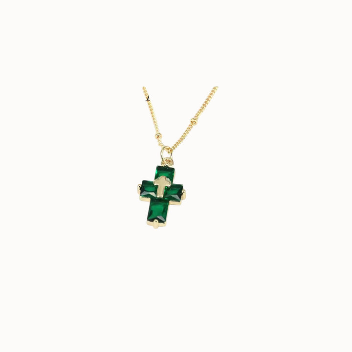 Dainty Crystal Cross Necklace