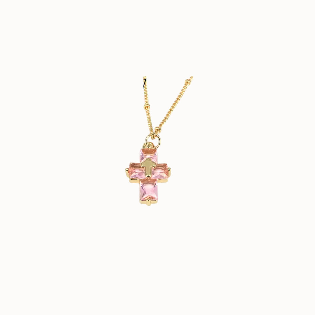 Dainty Crystal Cross Necklace