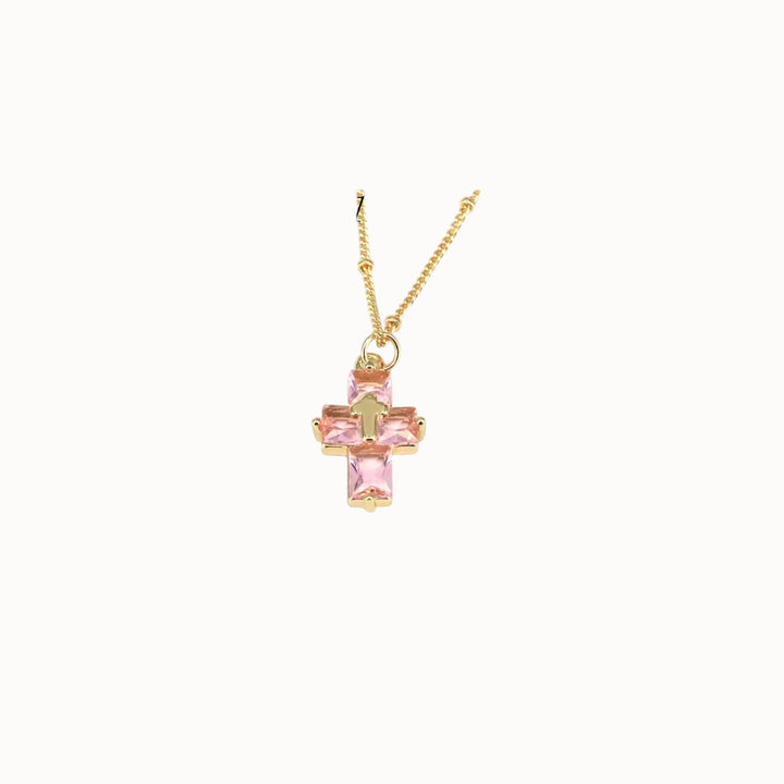 Dainty Crystal Cross Necklace