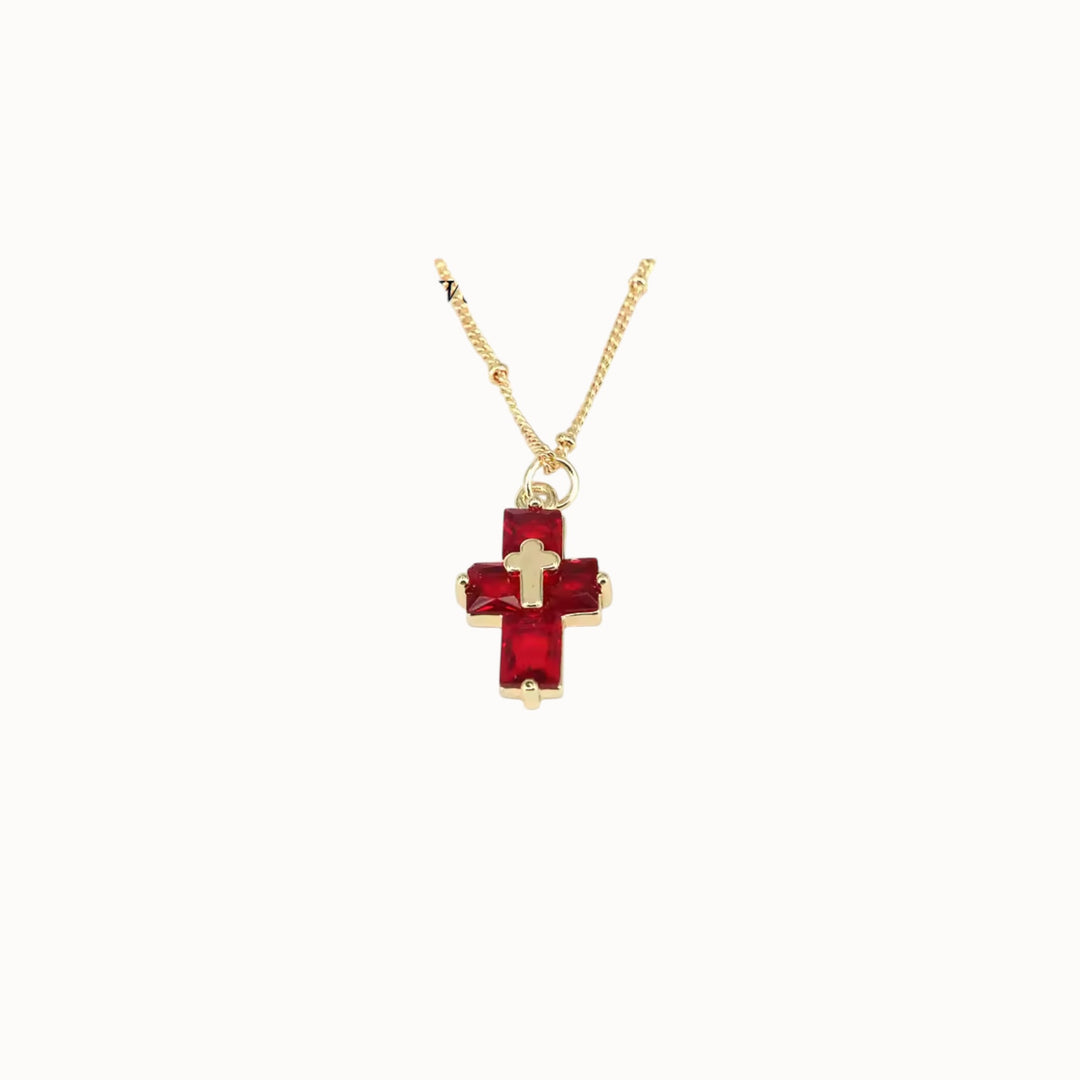 Dainty Crystal Cross Necklace