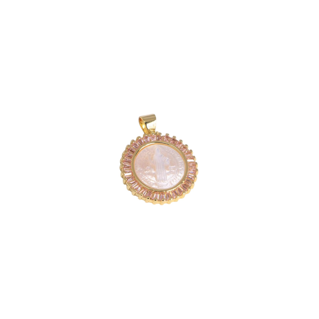 San Benedict Mother of Pearl Protection Necklace